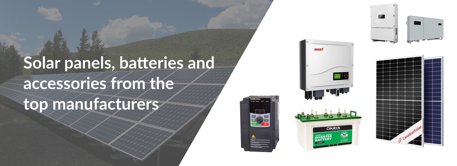 solar panels, batteries and accessories